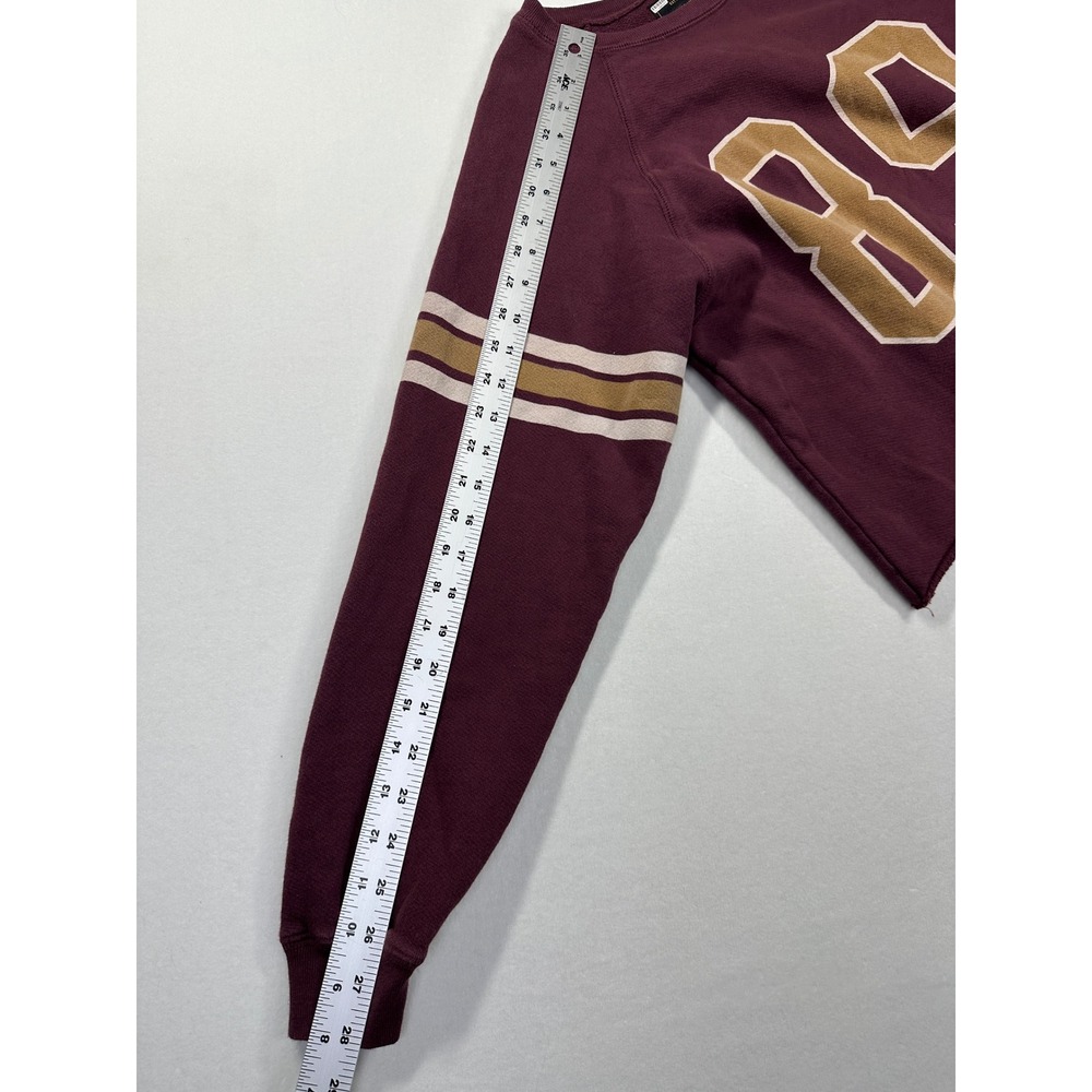 Original RetroBrand‎ Anthropologie Varsity Sweatshirt Small Red Collegiate Crop - Picture 9 of 12